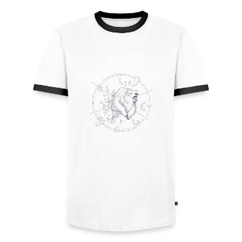 Ours de glace - T-shirt contrasté Homme - blanc/noir - Devant - AI Model Female 172 light (172cm) & AI Model Male 178 dark (178cm)