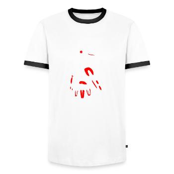 Haida Raven Funny Gift Idea - Men's Ringer Shirt - white/black - Front - AI Model Female 172 light (172cm) & AI Model Male 178 dark (178cm)