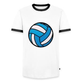 volleyball volleyball volleyball 2211 - Männer Kontrast-T-Shirt - Weiß/Schwarz - Vorne - AI Model Female 172 light (172cm) & AI Model Male 178 dark (178cm)