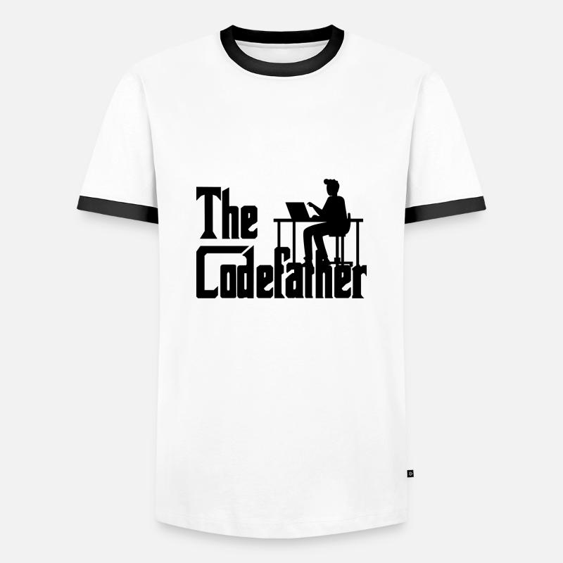 The Codefather Coding Programierer Geschenk - Männer Kontrast-T-Shirt - Weiß/Schwarz