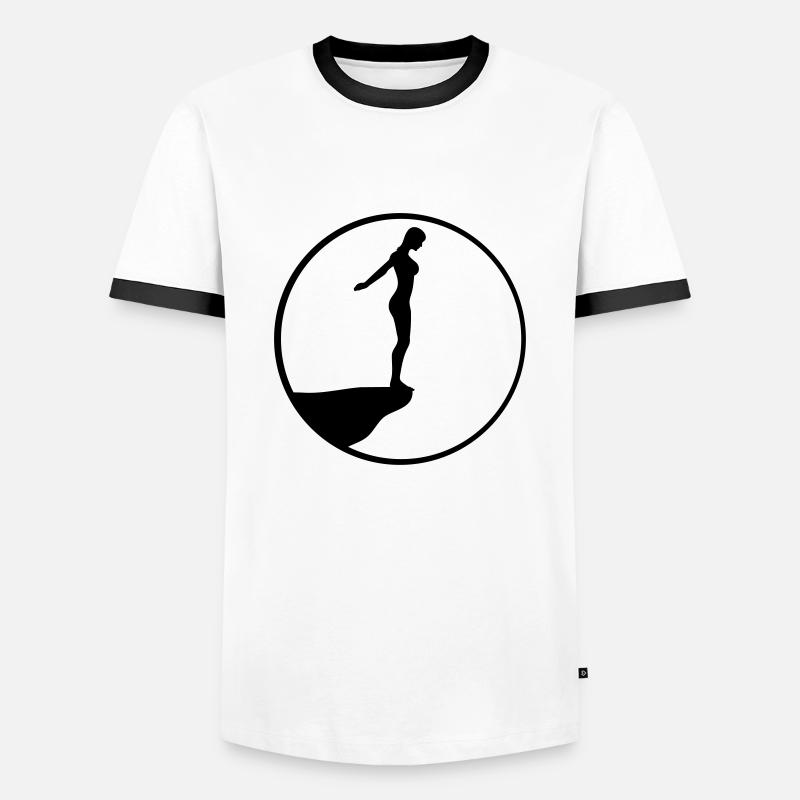 Klippenspringerin Logo Design - Männer Kontrast-T-Shirt - Weiß/Schwarz