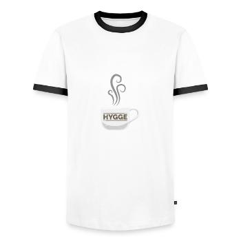 Hygge Kaffee Heiß Lustig Geschenkidee - Männer Kontrast-T-Shirt - Weiß/Schwarz - Vorne - AI Model Female 172 light (172cm) & AI Model Male 178 dark (178cm)
