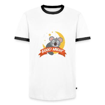 Koala Good Night Mond Schlaf Gut Lustiges Geschenk - Männer Kontrast-T-Shirt - Weiß/Schwarz - Vorne - AI Model Female 172 light (172cm) & AI Model Male 178 dark (178cm)