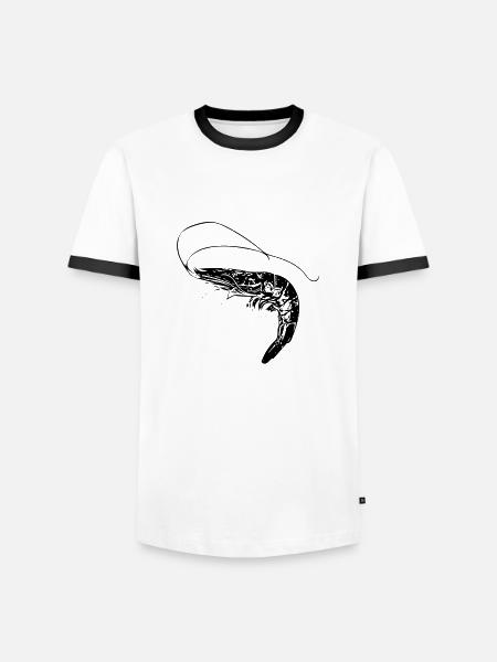 Shrimp - Männer Kontrast-T-Shirt - Weiß/Schwarz