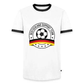 deutschland support fußball - Männer Kontrast-T-Shirt - Weiß/Schwarz - Vorne - AI Model Female 172 light (172cm) & AI Model Male 178 dark (178cm)