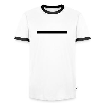 Barre noire rayures texte de base décor - T-shirt contrasté Homme - blanc/noir - Devant - AI Model Female 172 light (172cm) & AI Model Male 178 dark (178cm)