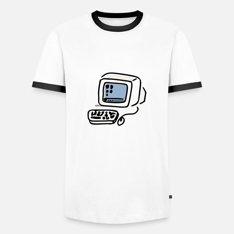 Kathodischer Computer - Männer Kontrast-T-Shirt - Weiß/Schwarz