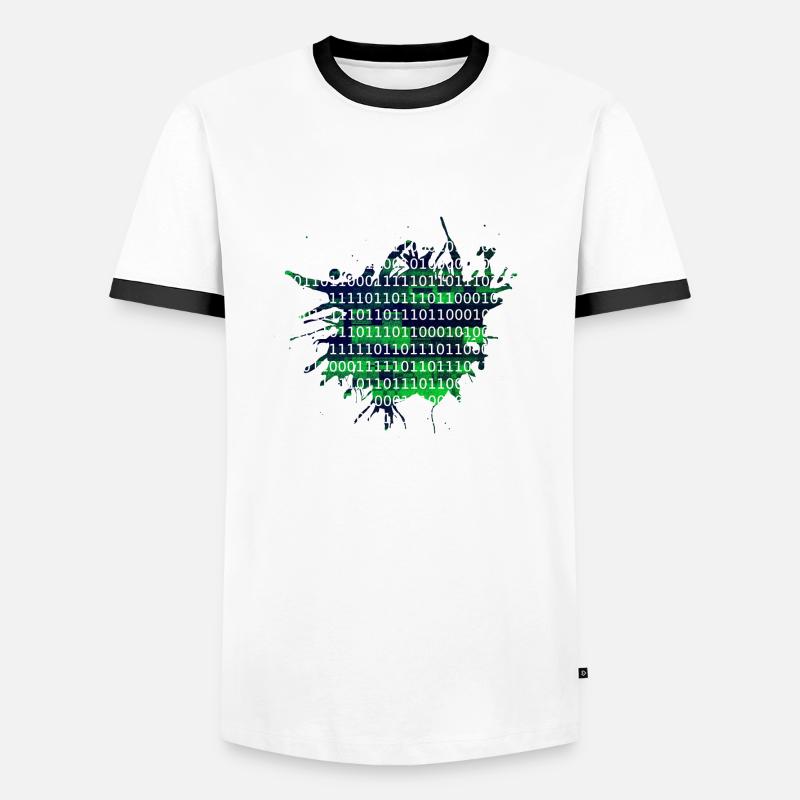 Binary - Men's Ringer Shirt - white/black