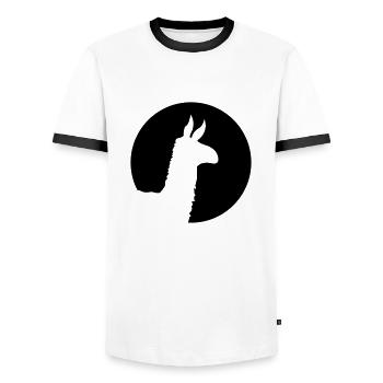 lama - T-shirt contrasté Homme - blanc/noir - Devant - AI Model Female 172 light (172cm) & AI Model Male 178 dark (178cm)