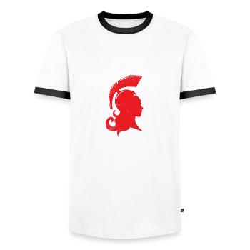 Griechische Mythologie Athena Silhouette Geschenk - Männer Kontrast-T-Shirt - Weiß/Schwarz - Vorne - AI Model Female 172 light (172cm) & AI Model Male 178 dark (178cm)