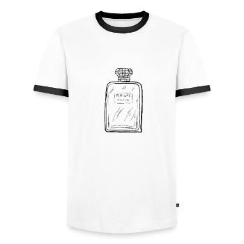 Parfum - Männer Kontrast-T-Shirt - Weiß/Schwarz - Vorne - AI Model Female 172 light (172cm) & AI Model Male 178 dark (178cm)
