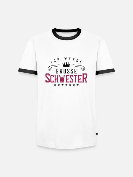 ich werde grosse schwester - Männer Kontrast-T-Shirt - Weiß/Schwarz