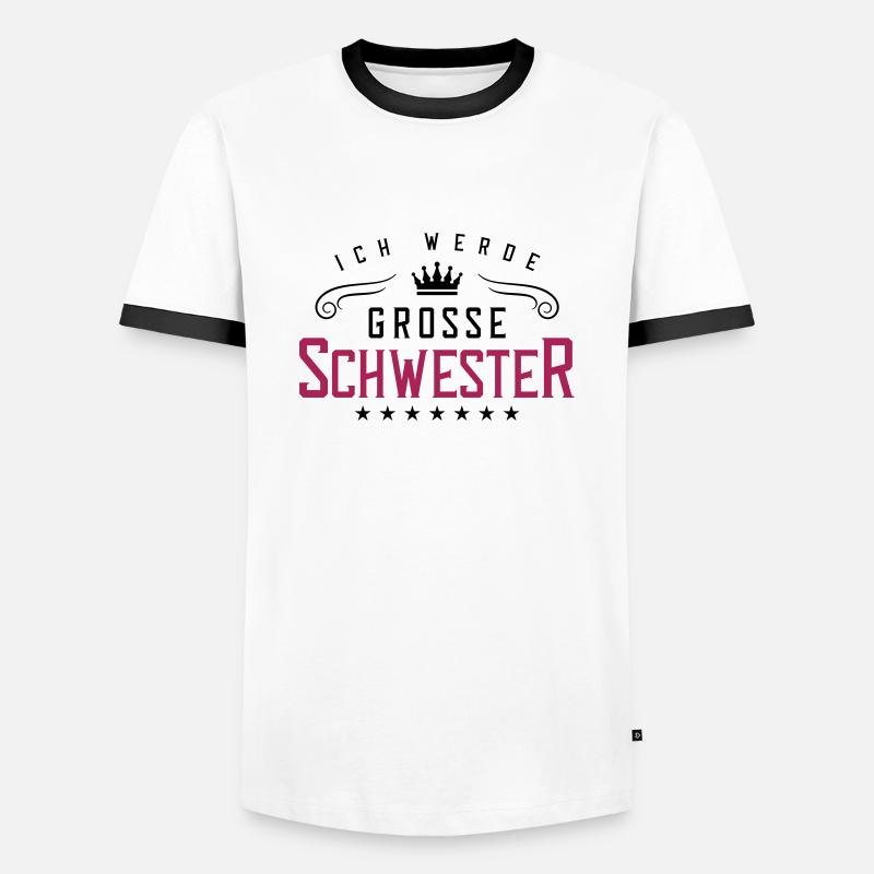 ich werde grosse schwester - Männer Kontrast-T-Shirt - Weiß/Schwarz
