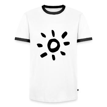 Sonne - Männer Kontrast-T-Shirt - Weiß/Schwarz - Vorne - AI Model Female 172 light (172cm) & AI Model Male 178 dark (178cm)