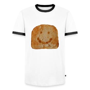 Toast drôle de pain toast bardage de pain - T-shirt contrasté Homme - blanc/noir - Devant - AI Model Female 172 light (172cm) & AI Model Male 178 dark (178cm)