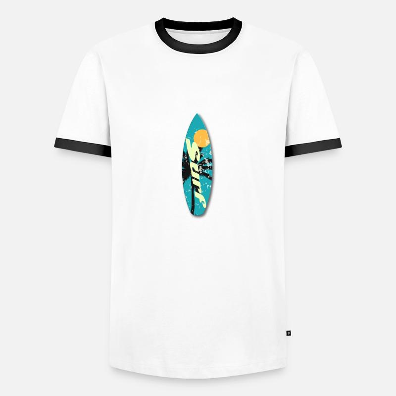 Surfer Surf - Männer Kontrast-T-Shirt - Weiß/Schwarz