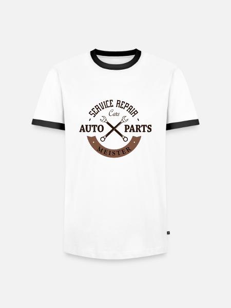 Meister Kfz - Männer Kontrast-T-Shirt - Weiß/Schwarz