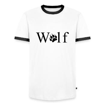 Wolf Paw - Men's Ringer Shirt - white/black - Front - AI Model Female 172 light (172cm) & AI Model Male 178 dark (178cm)