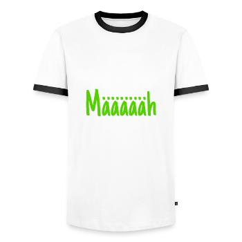 Schaf Mäh Grün Natur Tier - Männer Kontrast-T-Shirt - Weiß/Schwarz - Vorne - AI Model Female 172 light (172cm) & AI Model Male 178 dark (178cm)