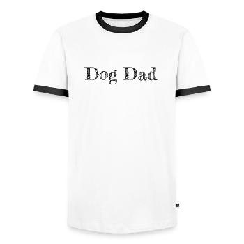 dog - dog dad - T-shirt contrasté Homme - blanc/noir - Devant - AI Model Female 172 light (172cm) & AI Model Male 178 dark (178cm)