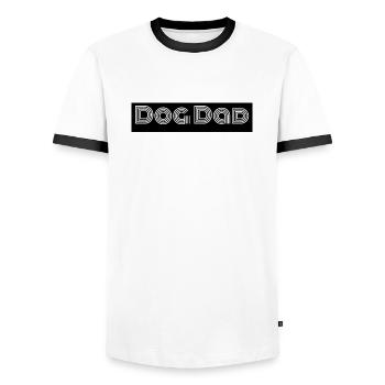 dog - dog dad - T-shirt contrasté Homme - blanc/noir - Devant - AI Model Female 172 light (172cm) & AI Model Male 178 dark (178cm)