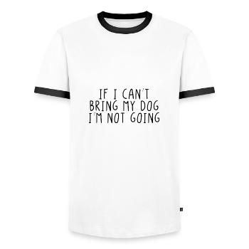 Si je ne peux pas amener mon chien, je ne vais pas - T-shirt contrasté Homme - blanc/noir - Devant - AI Model Female 172 light (172cm) & AI Model Male 178 dark (178cm)