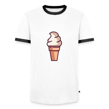 Eis - Männer Kontrast-T-Shirt - Weiß/Schwarz - Vorne - AI Model Female 172 light (172cm) & AI Model Male 178 dark (178cm)
