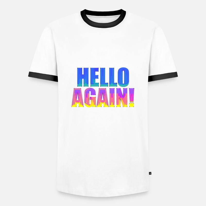 Hello Again - Men's Ringer Shirt - white/black