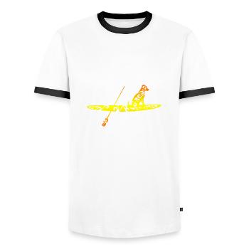 SUP Hund Maori Tribal Tattoo Geschenkidee - Männer Kontrast-T-Shirt - Weiß/Schwarz - Vorne - AI Model Female 172 light (172cm) & AI Model Male 178 dark (178cm)
