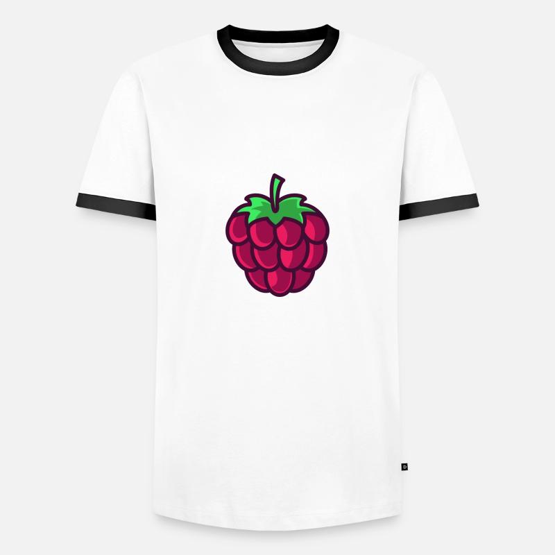 raspberry - Men's Ringer Shirt - white/black