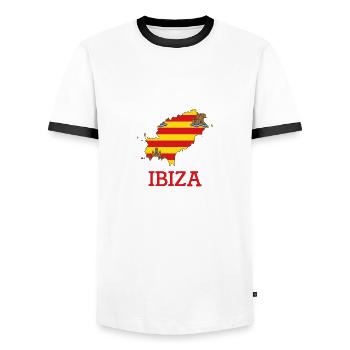 ibiza - T-shirt contrasté Homme - blanc/noir - Devant - AI Model Female 172 light (172cm) & AI Model Male 178 dark (178cm)
