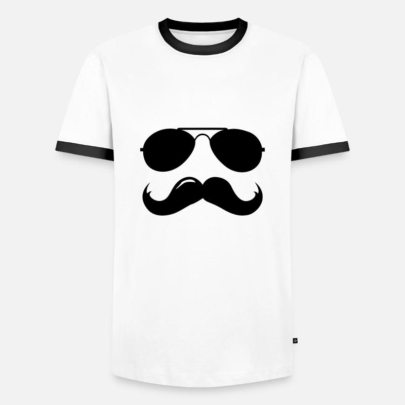 Macho Schnurrbart - Männer Kontrast-T-Shirt - Weiß/Schwarz