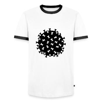 Flu virus COVID, coronavirus cell COVID 19 - Men's Ringer Shirt - white/black - Front - AI Model Female 172 light (172cm) & AI Model Male 178 dark (178cm)