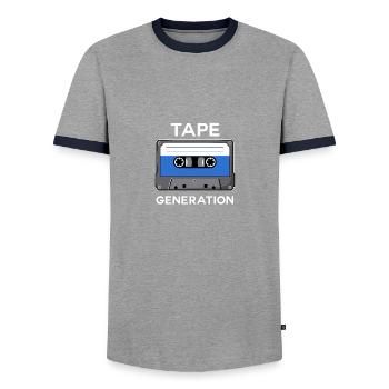 Bande de génération - T-shirt contrasté Homme - gris/marine  - Devant - AI Model Female 172 light (172cm) & AI Model Male 178 light (178cm)