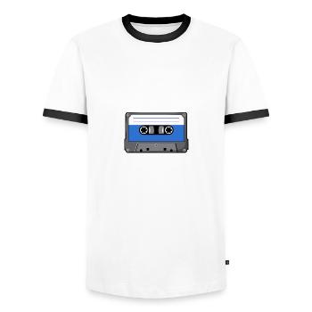 Generation Tape - Männer Kontrast-T-Shirt - Weiß/Schwarz - Vorne - AI Model Female 172 light (172cm) & AI Model Male 178 dark (178cm)