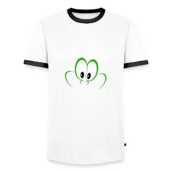 Frog (color) - Men's Ringer Shirt - white/black - Front - AI Model Female 172 light (172cm) & AI Model Male 178 dark (178cm)