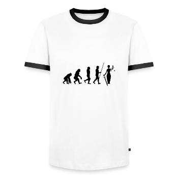 Cadeau d'évolution de juge-avocat juge de justice - T-shirt contrasté Homme - blanc/noir - Devant - AI Model Female 172 light (172cm) & AI Model Male 178 dark (178cm)