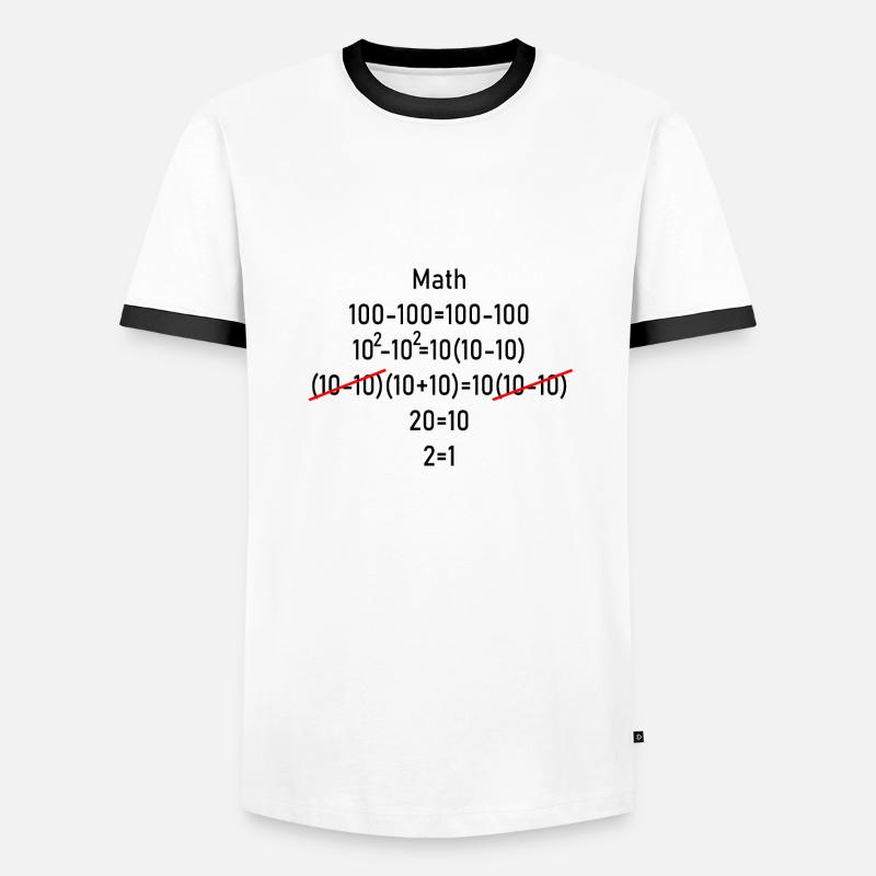 maths - Men's Ringer Shirt - white/black