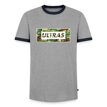 ULTRAS CAMOUFLAGE CAMOO - Männer Kontrast-T-Shirt - Grau/Navy  - Vorne - AI Model Female 172 light (172cm) & AI Model Male 178 light (178cm)