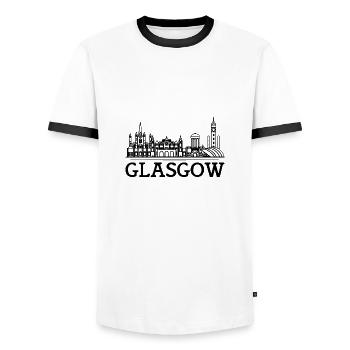 Glasgow - T-shirt contrasté Homme - blanc/noir - Devant - AI Model Female 172 light (172cm) & AI Model Male 178 dark (178cm)