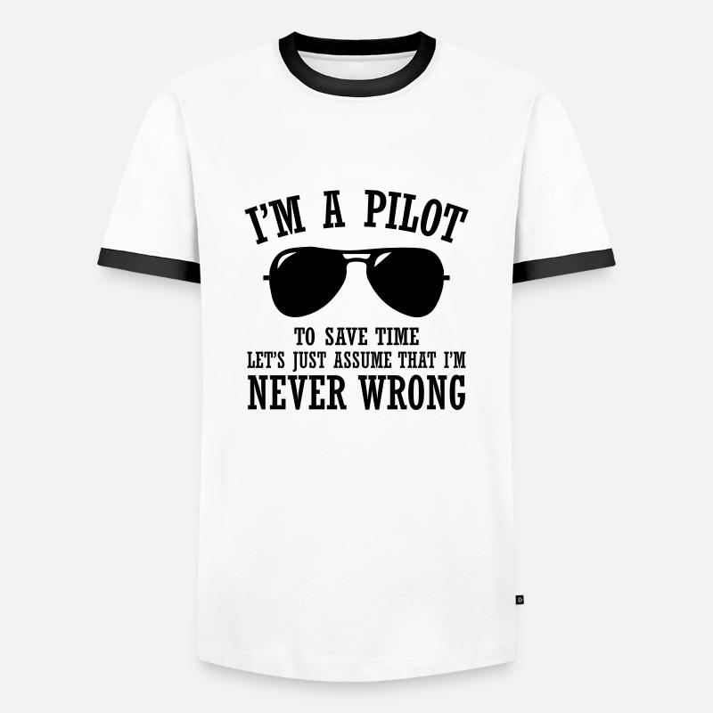 I'm a pilot - Men's Ringer Shirt - white/black