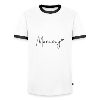Maman - T-shirt contrasté Homme - blanc/noir - Devant - AI Model Female 172 light (172cm) & AI Model Male 178 dark (178cm)