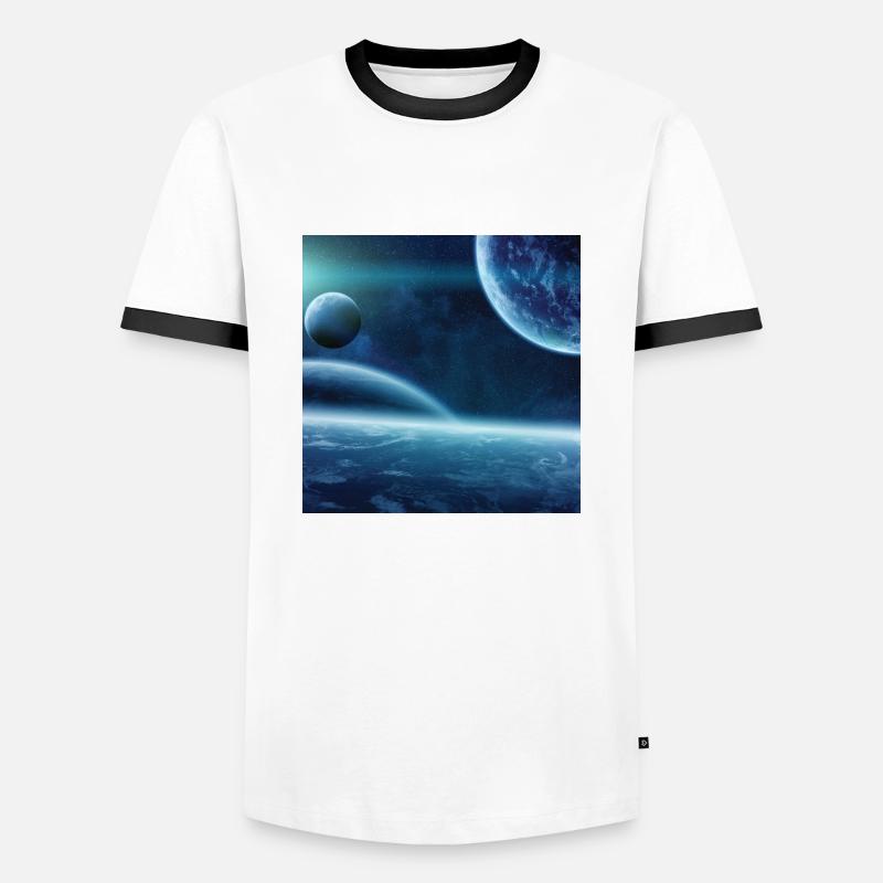 Space pattern - Men's Ringer Shirt - white/black