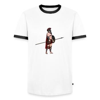Odysseus, Ulysses, Griechische Mythologie - Männer Kontrast-T-Shirt - Weiß/Schwarz - Vorne - AI Model Female 172 light (172cm) & AI Model Male 178 dark (178cm)
