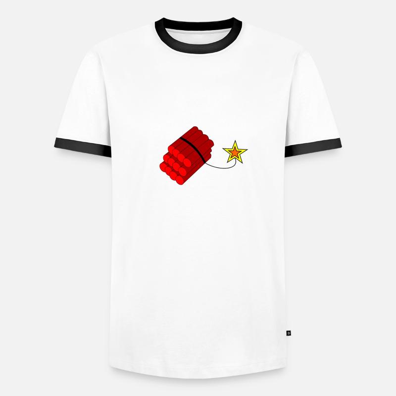 Dynamite - Men's Ringer Shirt - white/black