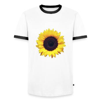 Sonnenblume - Männer Kontrast-T-Shirt - Weiß/Schwarz - Vorne - AI Model Female 172 light (172cm) & AI Model Male 178 dark (178cm)