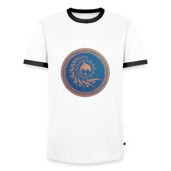 Nautilus dolphin - Men's Ringer Shirt - white/black - Front - AI Model Female 172 light (172cm) & AI Model Male 178 dark (178cm)