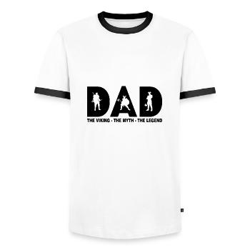Papa le viking le mythe le cadeau de la légende - T-shirt contrasté Homme - blanc/noir - Devant - AI Model Female 172 light (172cm) & AI Model Male 178 dark (178cm)