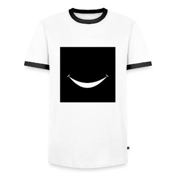 Smile - Männer Kontrast-T-Shirt - Weiß/Schwarz - Vorne - AI Model Female 172 light (172cm) & AI Model Male 178 dark (178cm)