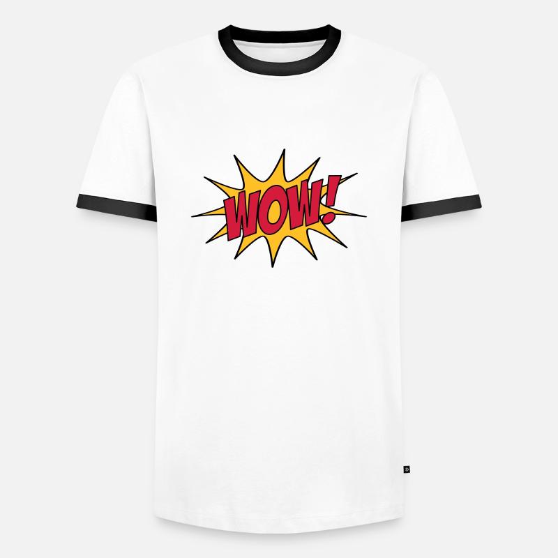 WOW! - Men's Ringer Shirt - white/black